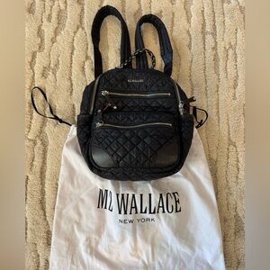 MZ Wallace Black Quilted Backpack
